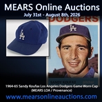1964-65 Sandy Koufax Los Angeles Dodgers Game Worn Cap (MEARS LOA / Provenance) 