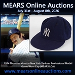 1974 Thurman Munson New York Yankees Professional Model Game Worn Cap (MEARS LOA)