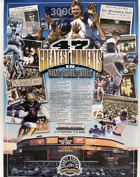 1953-99 Milwaukee County Stadium Greatest Moments 22"x30" Poster