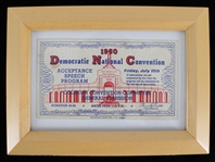 1960 Democratic National Convention 5"x7.5" Framed Admission Ticket 