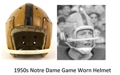 1950's Notre Dame circa MacGregor H612 Game Worn Football Helmet w/ 8 Strap Suspension System & Facemask (MEARS LOA)