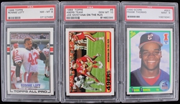 1989-90 Joe Montana, Frank Thomas, Ronnie Lott Trading Cards (PSA Slabbed)