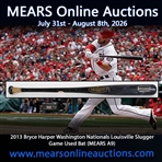 2013 Bryce Harper Washington Nationals Louisville Slugger Game Used Bat (MEARS A9)
