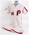 1980 Pete Rose World Champions Philadelphia Phillies Signed Game Worn Uniform *TriStar/PSA* (JSA) PSA Photo Match / MEARS A10