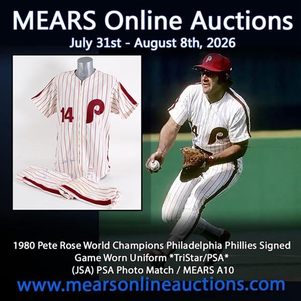 1980 Pete Rose World Champions Philadelphia Phillies Signed Game Worn Uniform *TriStar/PSA* (JSA) PSA Photo Match / MEARS A10