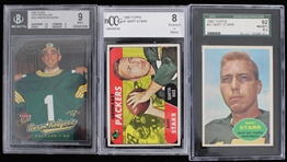 1960-2005 Bart Starr & Aaron Rodgers Trading Cards (Beckett & SGC Slabbed)(Lot of 3)