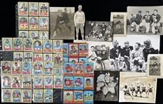 1930s-70s Football Trading Cards w/ 70 Joe Namath & Vintage Photos (Lot of 100+)