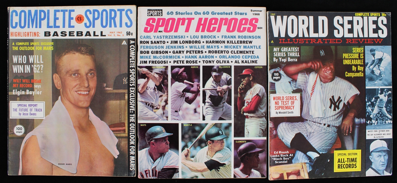 1962-68 Sport Heroes, World Series Illustrated Review, & Complete Sports Magazines (Lot of 3) 