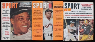 1963-68 Willie Mays San Francisco Giants Sport Magazines (Lot of 3)