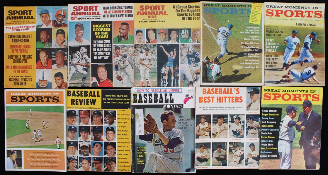 1957-68 Sport, Sport Annual, Baseball Review Magazines & more (Lot of 10) 