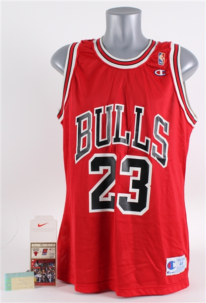 1995-97 Michael Jordan Chicago Bulls Jersey w/ Ticket Stubs (Lot of 3)