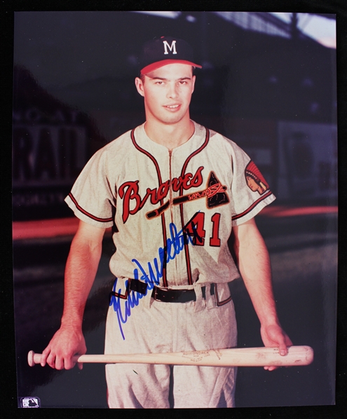 1952-66 Eddie Mathews Milwaukee Braves Signed 8"x10" Photo (JSA) 