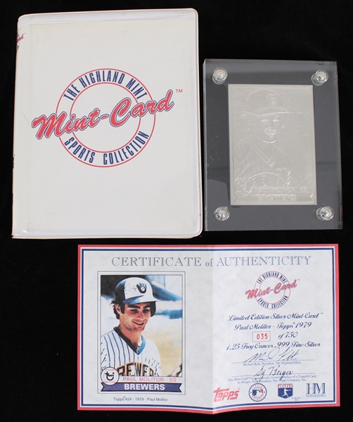 1979 Paul Molitor Milwaukee Brewers Topps LE 35/750 Silver Mint Card  