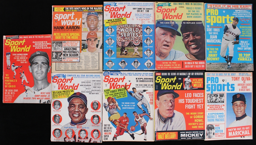 1962-70 Sport World, Pro Sports Magazines (Lot of 9)