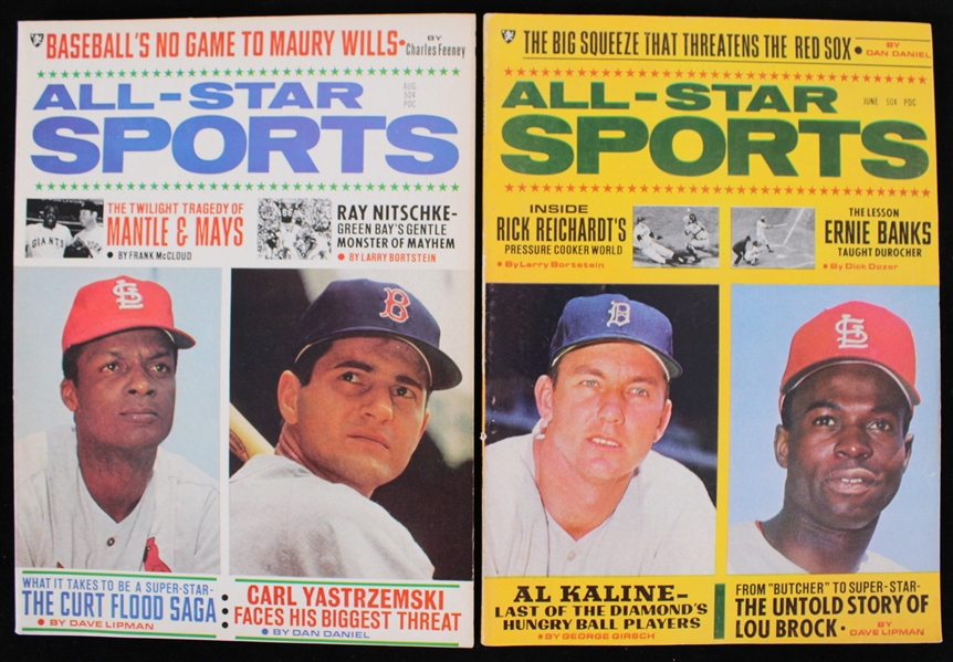 1968 All Star Sports Magazines w/ Carl Yastrzemski and more (Lot of 2) 