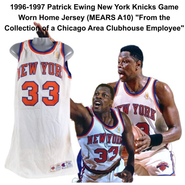 1996-1997 50th NBA Anniversary Patrick Ewing New York Knicks Game Worn Home Jersey (MEARS A10) "From the Collection of a Chicago Area Clubhouse Employee"