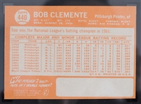 1964 Bob Clemente Pittsburgh Pirates #440 Topps Card (SGC Slabbed 5 EX) 
