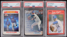 1990-92 Nolan Ryan Texas Rangers Score, Donruss, Pinnacle PSA Slabbed Cards (Lot of 3)