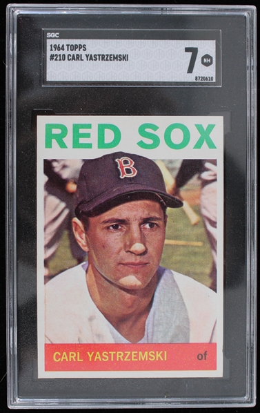 1964 Carl Yastrzemski Boston Red Sox #210 Topps Card (SGC Slabbed 7 NM) 