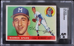 1955 Warren Spahn Milwaukee Braves #31 Topps Card (SGC Slabbed 5 EX) 