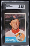1963 Stan Musial St Louis Cardinals #250 Topps Card (SGC Slabbed 4.5 VG EX+) 