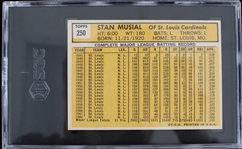 1963 Stan Musial St Louis Cardinals #250 Topps Card (SGC Slabbed 4.5 VG EX+) 