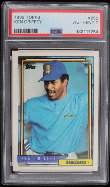 1992 Ken Griffey Seattle Mariners #250 Topps Card (PSA Slabbed Authentic) 