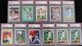 1980-92 Roger Clemens & Dwight Evans Boston Red Sox PSA Slabbed Trading Cards (Lot of 11) 