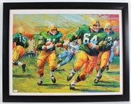 1958-68 Jim Taylor & Jerry Kramer Green Bay Packers Signed 22"x28" Framed Print *JSA* 