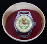 1948 Babe Ruth Official Wrist Watch w/ Plastic Baseball Case by Exacta Time Company 