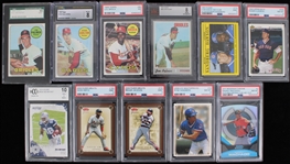 1969-2011 Lou Brock, Roger Clemens & more Slabbed Trading Cards (Lot of 11) 