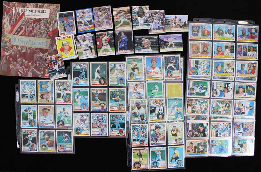 1950s-2020s World Series as Told by Milwaukee Journal & Trading Card Collection (Lot of 600+)