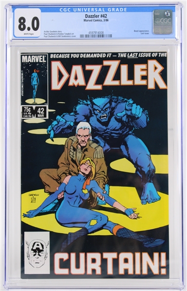 1985 Dazzler #42 Marvel Comics (CGC Slabbed 8.0) 