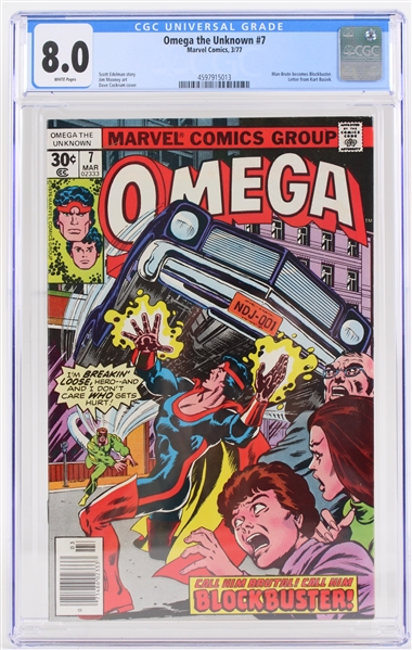 1977 Omega The Unknown #7 Marvel Comics (CGC Slabbed 8.0)