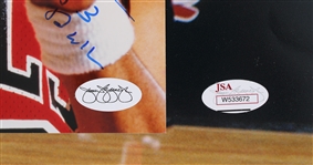 1990s Denis Rodman Chicago Bulls Signed 16x20 Photo w/ Artis Gilmore Signed 8x10 *JSA*