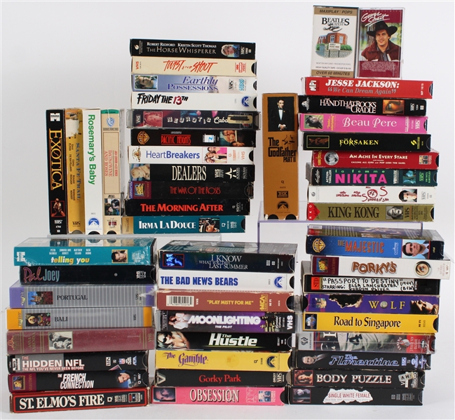 1980s-90s VHS Movie Collection w/ Cassettes (Lot of 45+) 