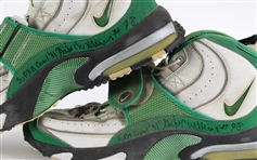 1996 Gabe Wilkins Signed Super Bowl XXXI Game Used Nike Shoes 1/26/97 - Green Bay Packers (MEARS LOA / JSA) 