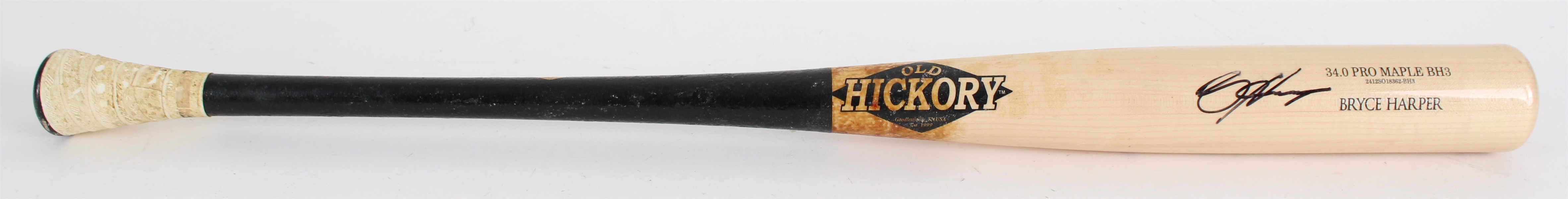 2024 Bryce Harper Philadelphia Phillies Signed Old Hickory Professional Model Game Used Bat (JSA) MEARS A9