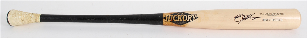 2024 Bryce Harper Philadelphia Phillies Signed Old Hickory Professional Model Game Used Bat (JSA) MEARS A9