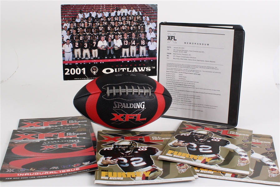 2001 Las Vegas Outlaws Football, Programs, Defensive Scouting Report & more (Lot of 13) 