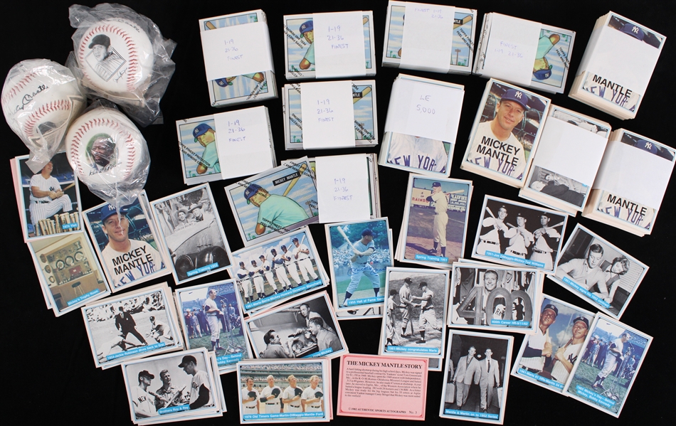 1980s Mickle Mantle Story Trading Cards, Baseballs (Lot of 250+)