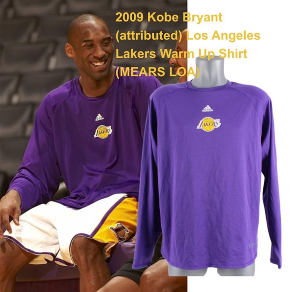 2009 Kobe Bryant (attributed) Los Angeles Lakers Warm Up Shirt (MEARS LOA)
