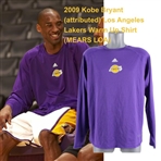 2009 Kobe Bryant (attributed) Los Angeles Lakers Warm Up Shirt (MEARS LOA)