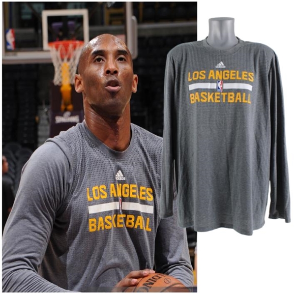 2016 Kobe Bryant (attributed) Los Angeles Lakers Warm Up Shirt (MEARS LOA)