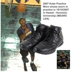 2007 Kobe Practice Worn shoes (worn in practice in 10/10/2007 in Hawaii - Honolulu University) (MEARS LOA)