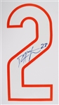 2006-2013 Devin Hester Chicago Bears Signed "2" Jersey Number (JSA) 