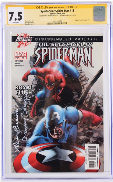 2022-23 Reb Brown & Danny Seagren Signed The Spectacular Spider-Man #15 (CGC Slabbed 7.5) 