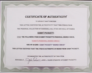 2003 Kirby Puckett Minnesota Twins Signed Personal Check (Jodi Olson COA)(JSA) 