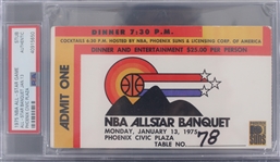 1975 NBA All Star Game Banquet Phoenix Civic Plaza Ticket Stub (PSA Slabbed) 