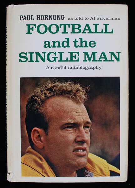 1965 Paul Hornung Packers Signed Football and the Single Man Book (Bud Lea Collection) *JSA* 